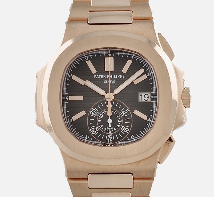 Patek Philippe Nautilus 5980 1r-001 18k Pink Gold Chronograph