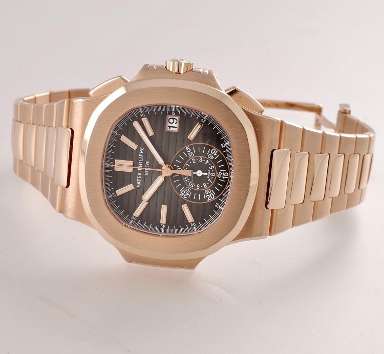 Patek Philippe Nautilus 5980 1r-001 18k Pink Gold Chronograph
