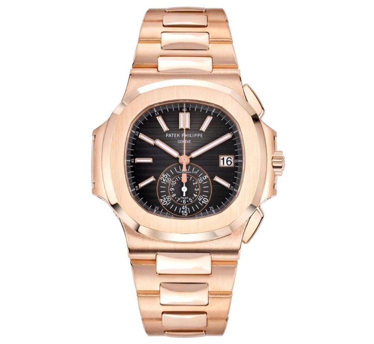 Patek Philippe Nautilus 5980 1r-001 18k Rose Gold Black Dial 40 Mm