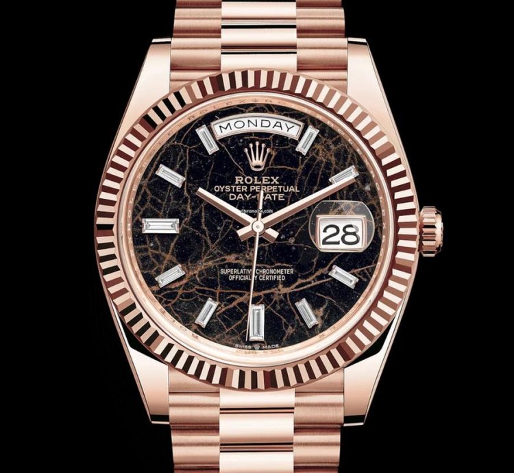 Rolex Day-date 40 Eisenkiesel - Baguette Dial
