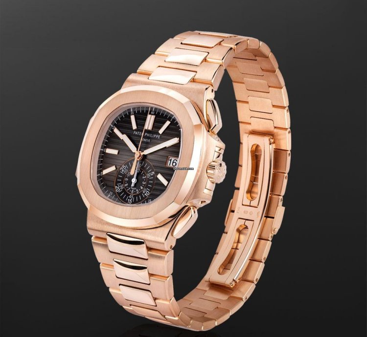 Patek Philippe Nautilus 5980 1r-001 18k Rose Gold Black Dial 40 Mm