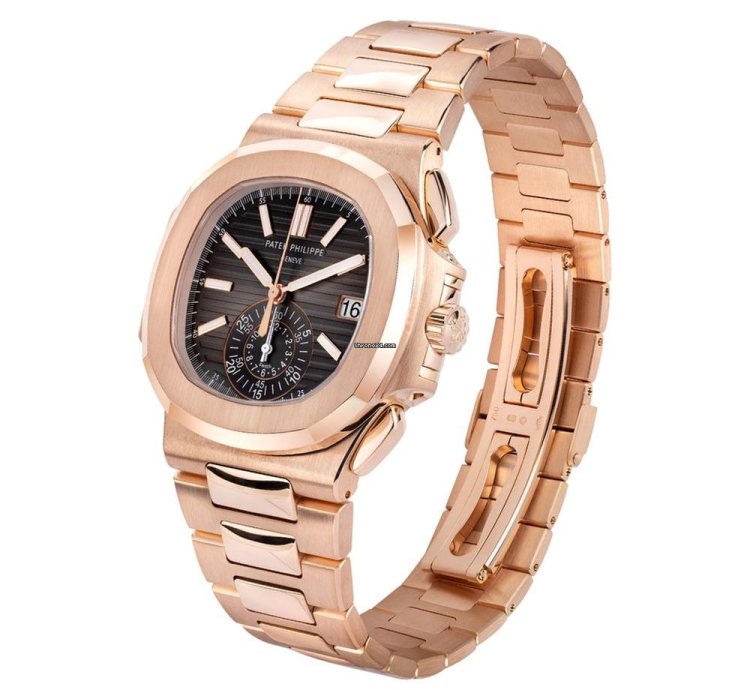 Patek Philippe Nautilus 5980 1r-001 18k Rose Gold Black Dial 40 Mm