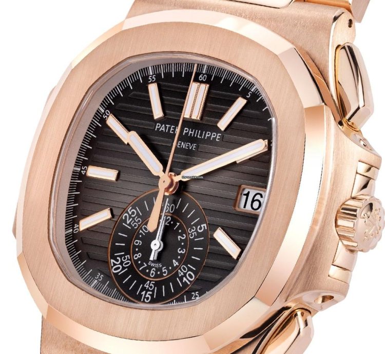 Patek Philippe Nautilus 5980 1r-001 18k Rose Gold Black Dial 40 Mm