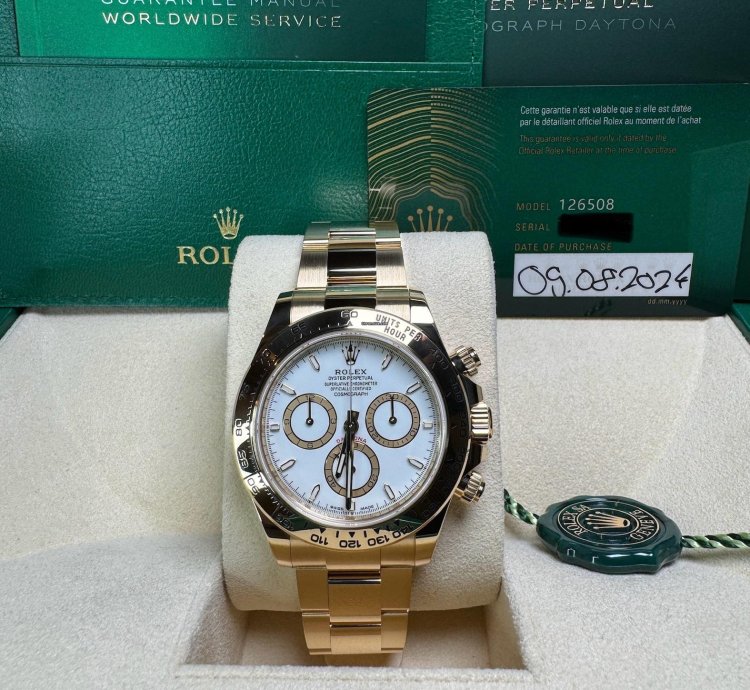 Rolex Daytona Cosmograph Daytona Yellow Gold White 2024 New