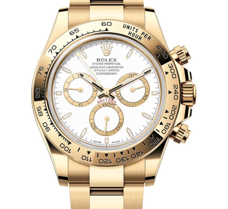Rolex Daytona Cosmograph Daytona Yellow Gold White Dial 126508 Unworn Full Set