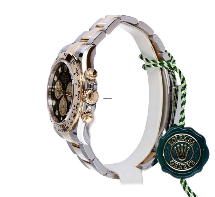 Rolex Daytona Cosmograph Gold Steel Black Diamond Dial 40 Mm Unworn 2023