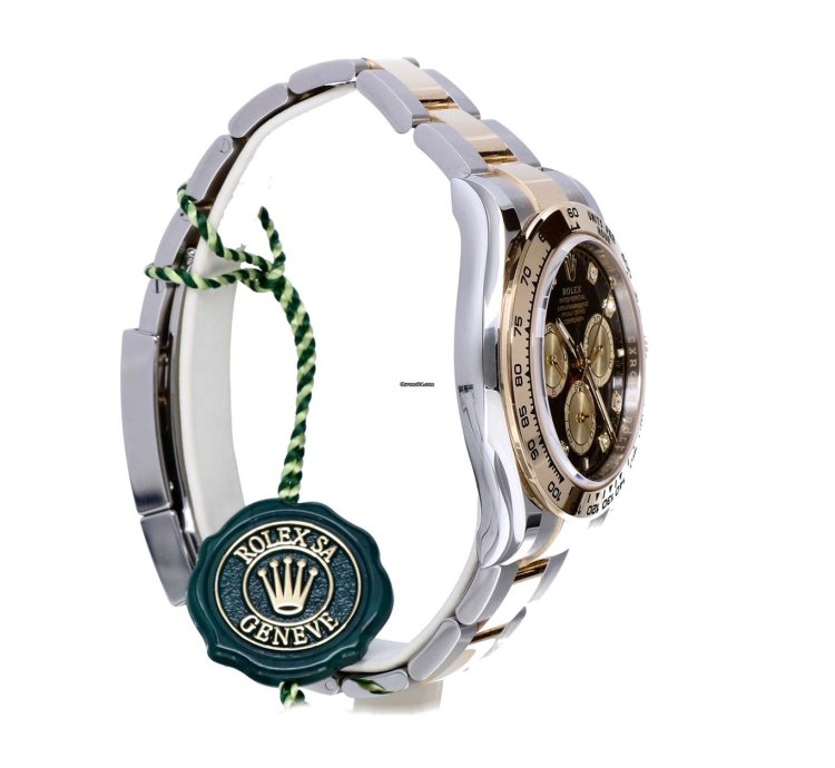 Rolex Daytona Cosmograph Gold Steel Black Diamond Dial 40 Mm Unworn 2023