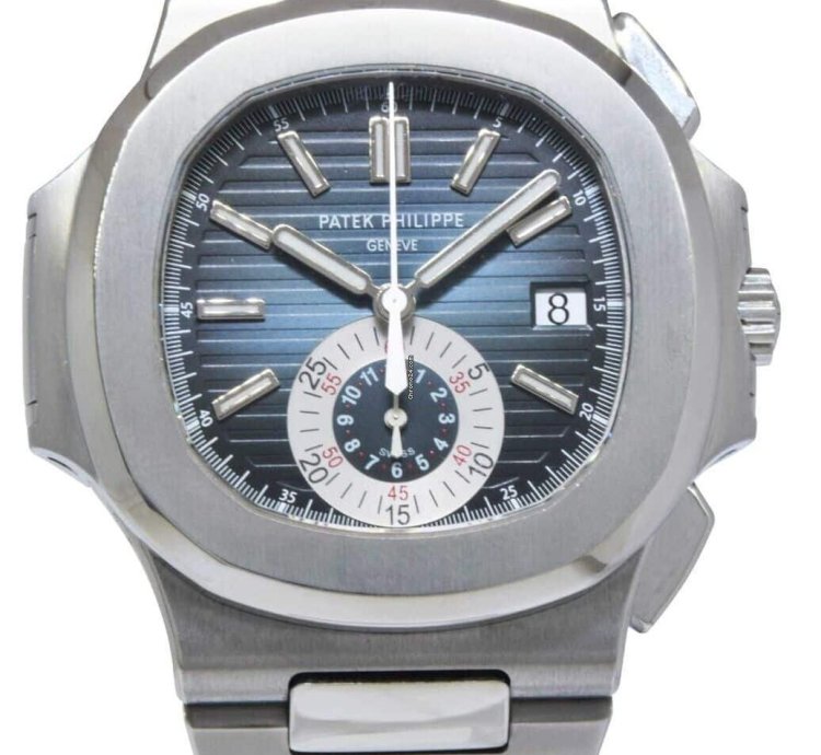 Patek Philippe Nautilus 5980 Chronograph Steel Blue Dial Watch 13 5980 1a