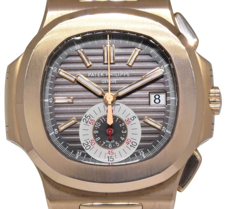 Patek Philippe Nautilus 5980 Nautilus Chronograph 18k Re Gold Chocolate Ps 10 5980r