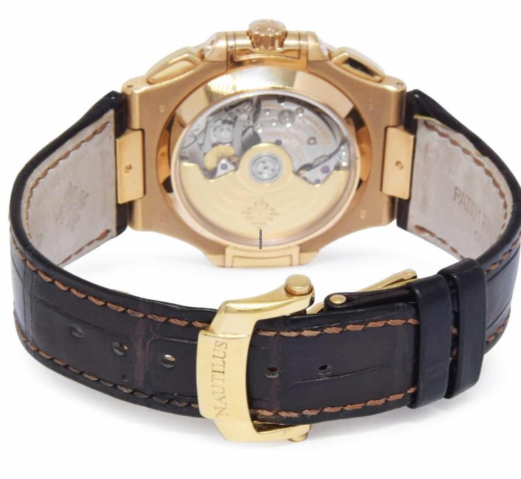 Patek Philippe Nautilus 5980 Nautilus Chronograph 18k Re Gold Chocolate Ps 10 5980r