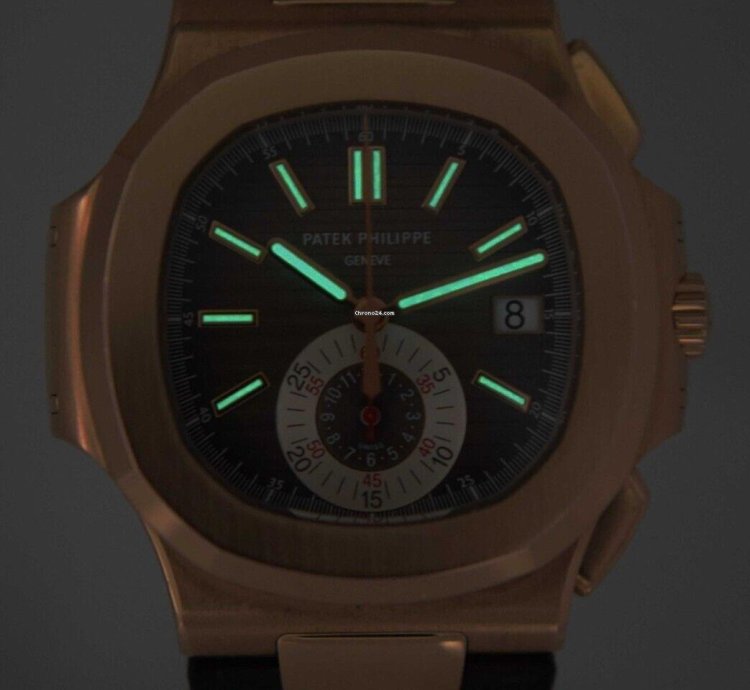 Patek Philippe Nautilus 5980 Nautilus Chronograph 18k Re Gold Chocolate Ps 10 5980r