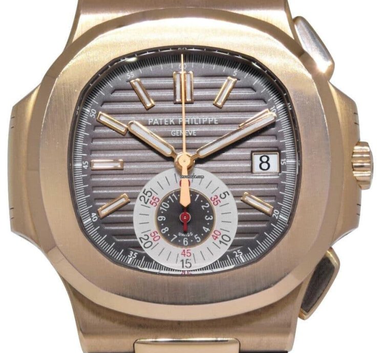 Patek Philippe Nautilus 5980 Nautilus Chronograph 18k Re Gold Chocolate Ps 10 5980r