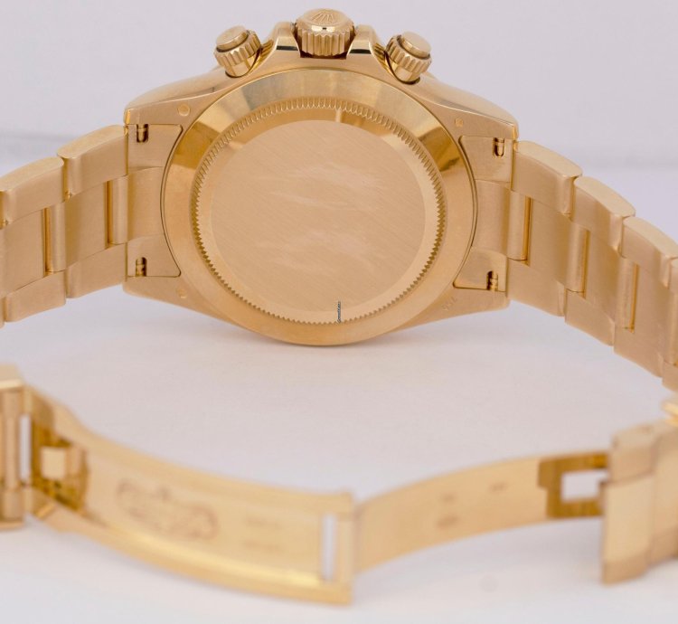 Rolex Daytona Cosmograph New Buckle Gold Papers 40mm White Watch 116528 Box