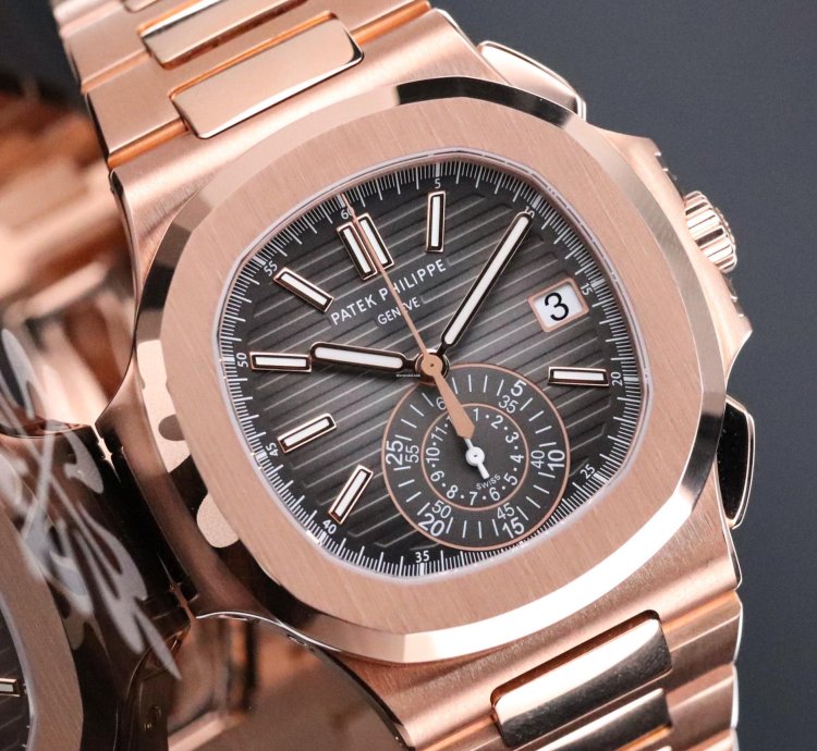 Patek Philippe Nautilus 5980-1r Discontinued 40mm Rose Gold Black Dial Full Set - Old Clasp