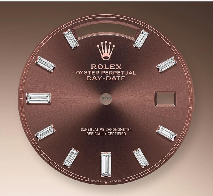 Rolex Day-date 40 Everose Gold Day-date 40-diamond Bezel-chocolate Baguette Dial-president 228345rbr