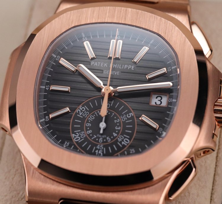Patek Philippe Nautilus 5980-1r Discontinued 40mm Rose Gold Black Dial Full Set - Old Clasp