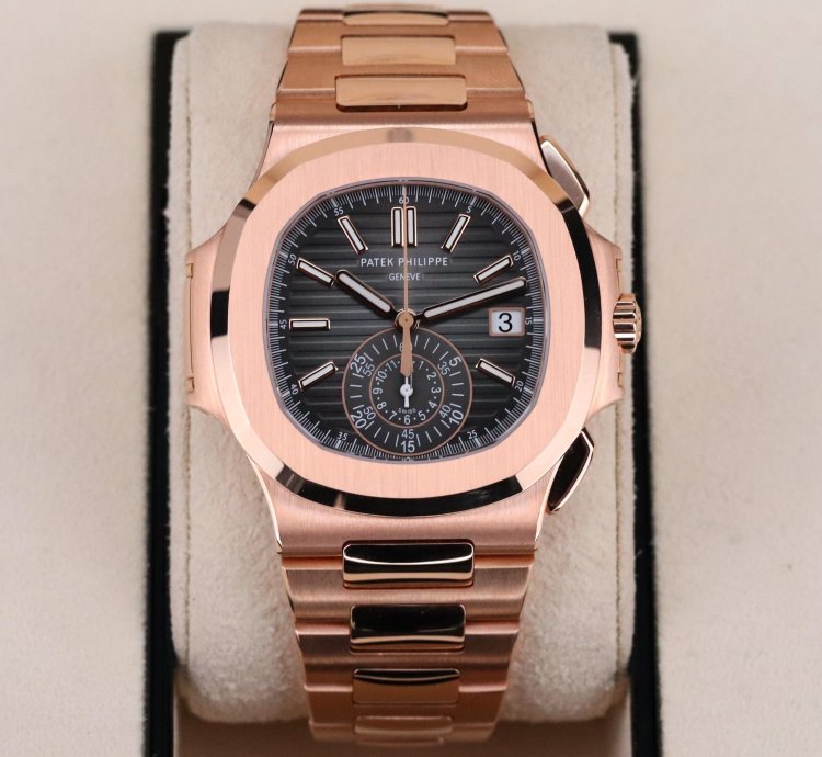 Patek Philippe Nautilus 5980-1r Discontinued 40mm Rose Gold Black Dial Full Set - Old Clasp