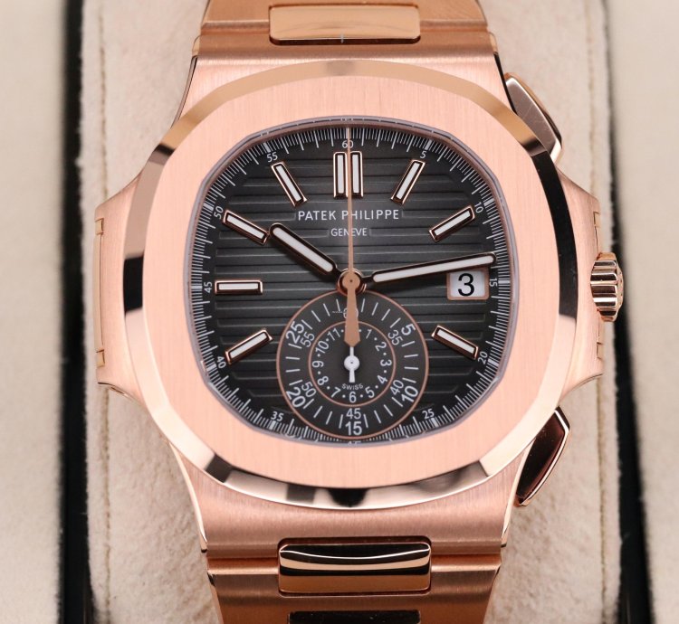 Patek Philippe Nautilus 5980-1r Discontinued 40mm Rose Gold Black Dial Full Set - Old Clasp