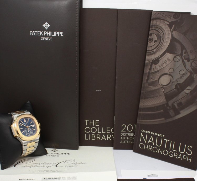 Patek Philippe Nautilus 59801ar-001 18k Rose Gold Ss 40mm Watch Box Paaperspers