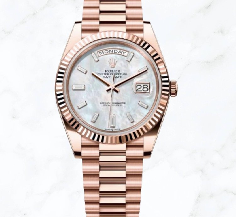 Rolex Day-date 40 Everose Gold Mother Of Pearl Diamond Dial 228335 new Unworn