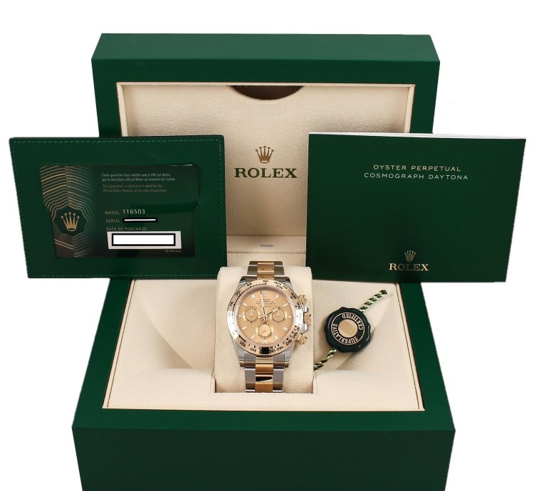 Rolex Daytona Cosmograph Ss Yg Champagne Dial Ref 116503