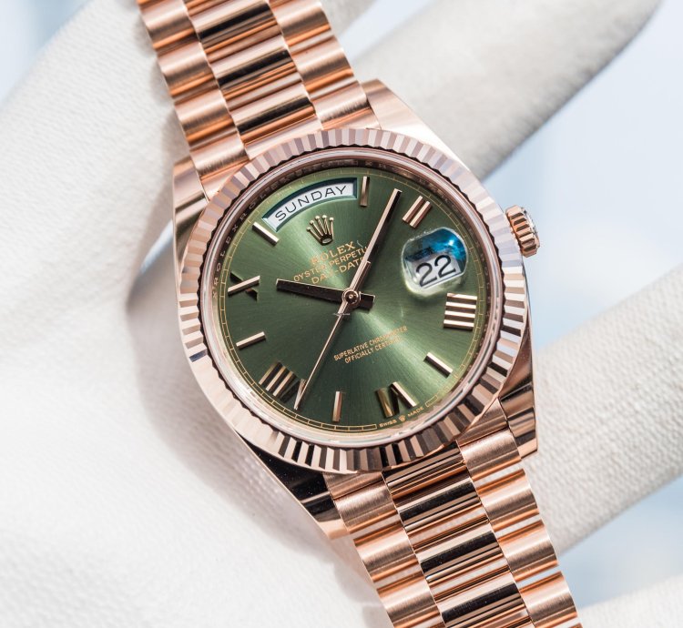 Rolex Day-date 40 Everose Gold Olive Dial