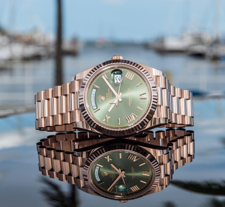 Rolex Day-date 40 Everose Gold Olive Dial