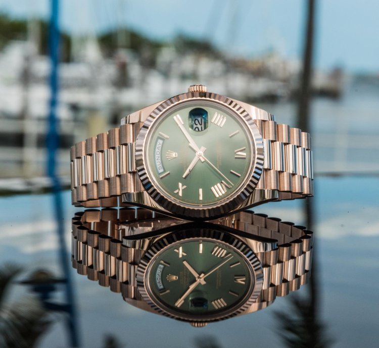 Rolex Day-date 40 Everose Gold Olive Dial