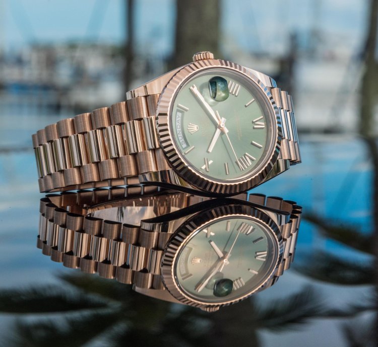 Rolex Day-date 40 Everose Gold Olive Dial