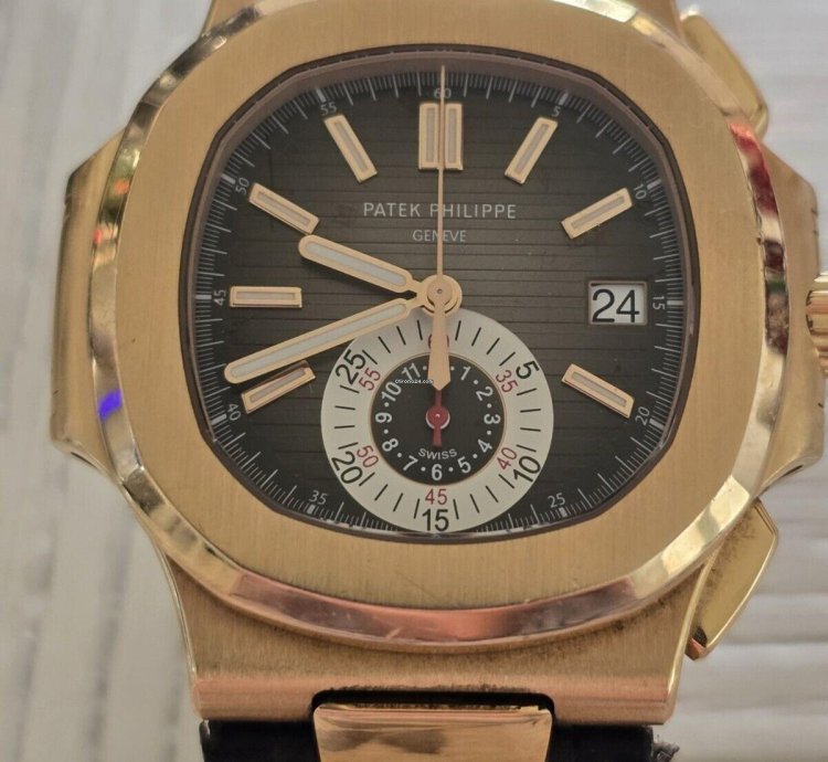 Patek Philippe Nautilus 5980r 18k Rose 40 5mm 2013 Date Chronograph