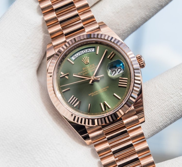 Rolex Day-date 40 Everose Gold Olive Dial