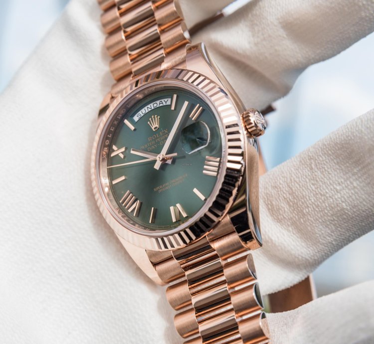 Rolex Day-date 40 Everose Gold Olive Dial