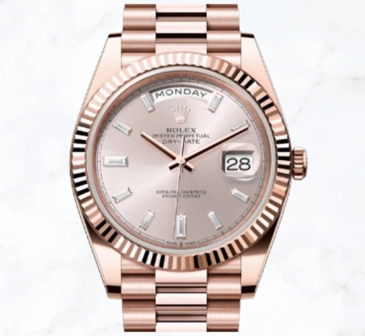 Rolex Day-date 40 Everose Gold Sundust Diamond Dial new Unworn