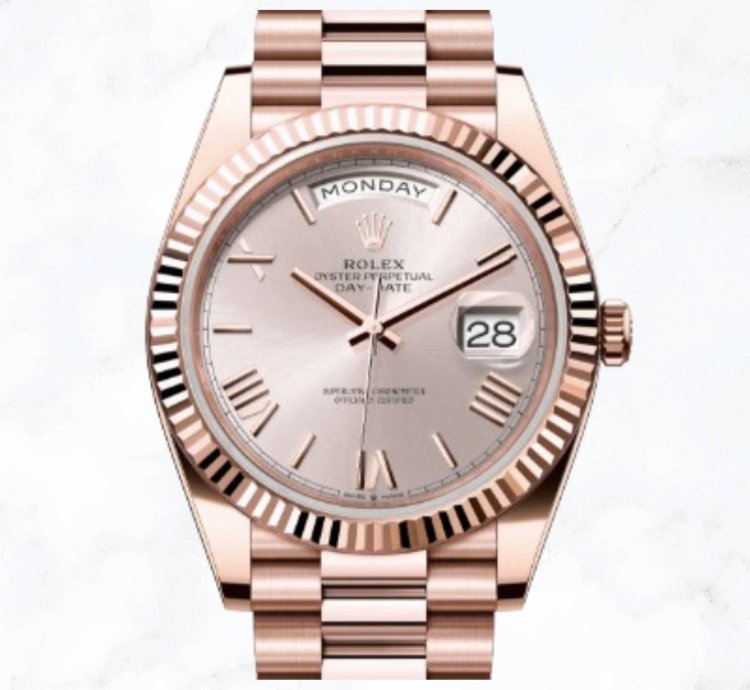 Rolex Day-date 40 Everose Gold Sundust Roman Dial 228235 new Unworn