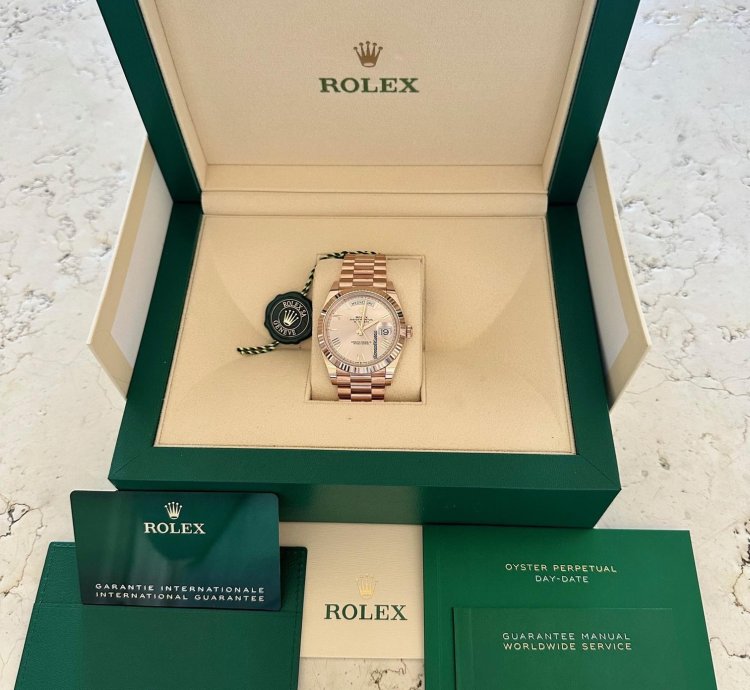 Rolex Day-date 40 Everose Sundust 2022 Ungetr Orig Papiere Sofort Verf Gbar