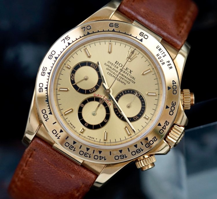 Rolex Daytona Cosmograph Zenith 18k Gold Leather Nosfullset 1999 Lc100 Ref 16518