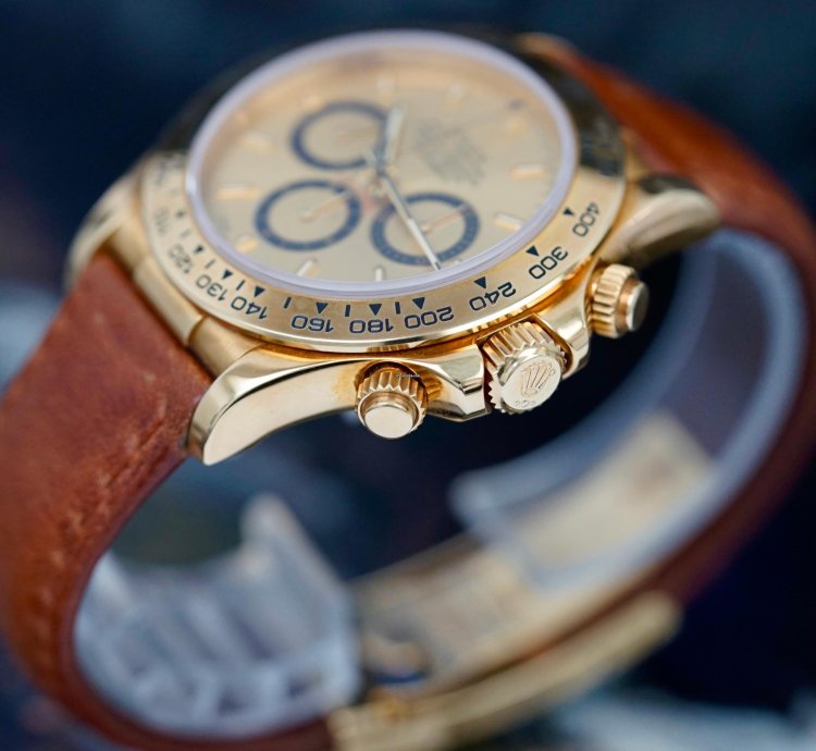Rolex Daytona Cosmograph Zenith 18k Gold Leather Nosfullset 1999 Lc100 Ref 16518