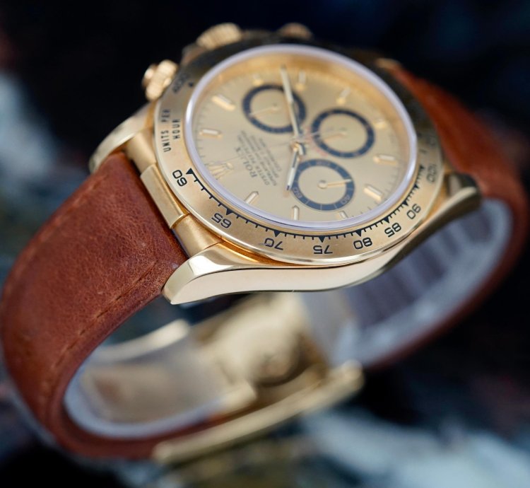 Rolex Daytona Cosmograph Zenith 18k Gold Leather Nosfullset 1999 Lc100 Ref 16518