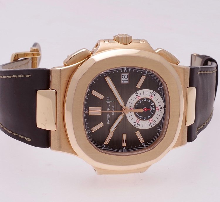 Patek Philippe Nautilus 5980r-001 Chronograph Date Rose Gold