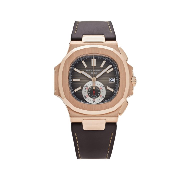 Patek Philippe Nautilus 5980r-001 Chronograph Date Rose Gold Brown Dial 2017