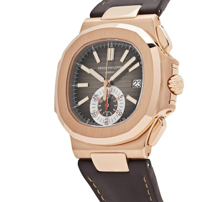 Patek Philippe Nautilus 5980r-001 Chronograph Date Rose Gold Brown Dial 2017