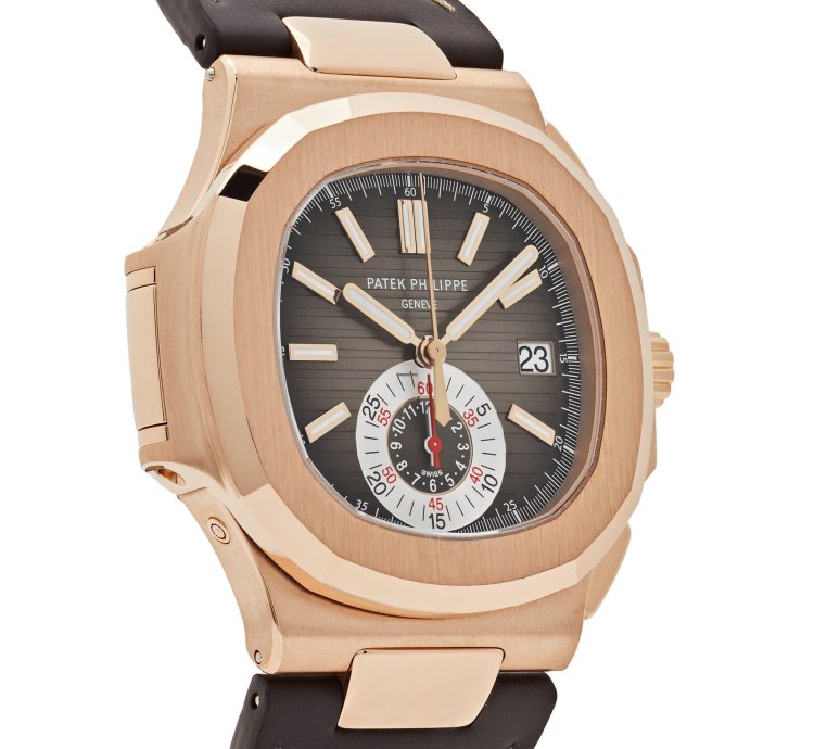 Patek Philippe Nautilus 5980r-001 Chronograph Date Rose Gold Brown Dial 2017