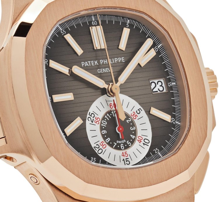 Patek Philippe Nautilus 5980r-001 Chronograph Date Rose Gold Brown Dial 2017