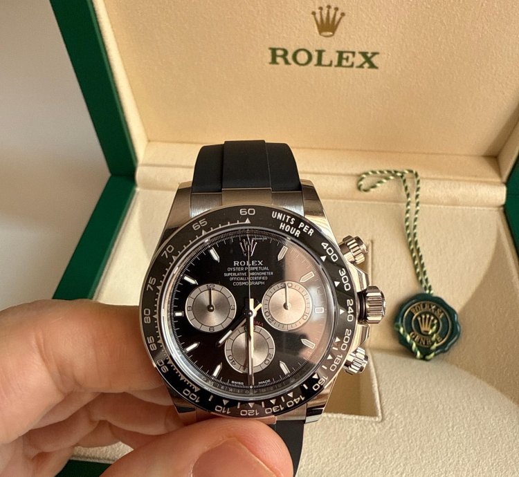 Rolex Daytona Dial Black Rolex Daytona White Gold