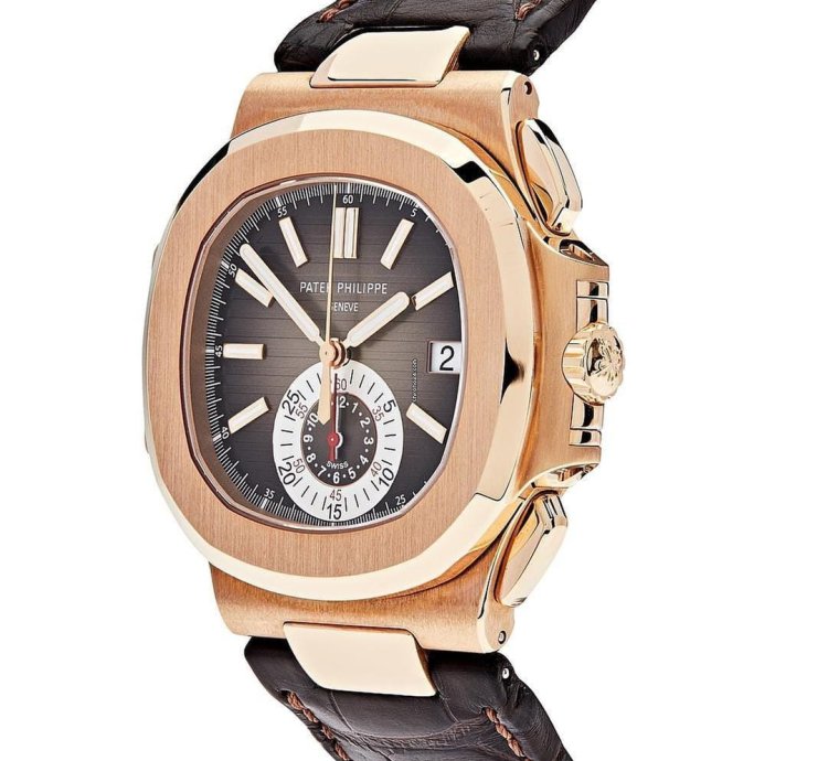 Patek Philippe Nautilus 5980r-001 Flyback Chronograph Date Rose Gold Black Brown Dial 2019