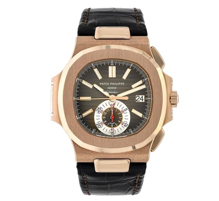 Patek Philippe Nautilus 5980r-001 Tiffany Stamp 18k Rose Gold Brown Index Dial 40 Mm