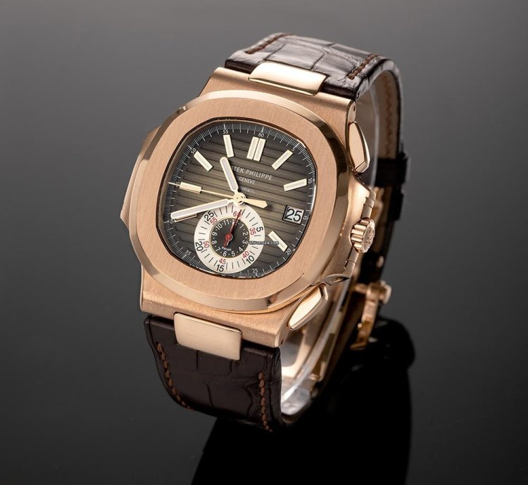 Patek Philippe Nautilus 5980r-001 Tiffany Stamp 18k Rose Gold Brown Index Dial 40 Mm