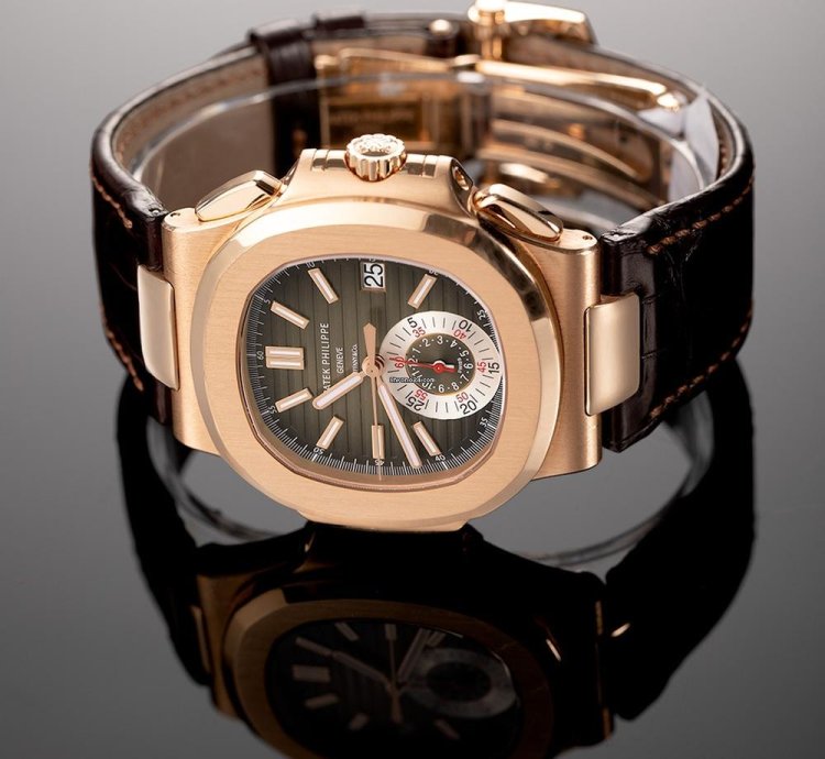Patek Philippe Nautilus 5980r-001 Tiffany Stamp 18k Rose Gold Brown Index Dial 40 Mm
