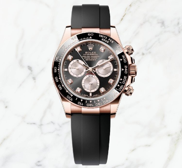 Rolex Daytona Everose Gold Oysterflex Black Diamond Dial 126515ln new Unworn