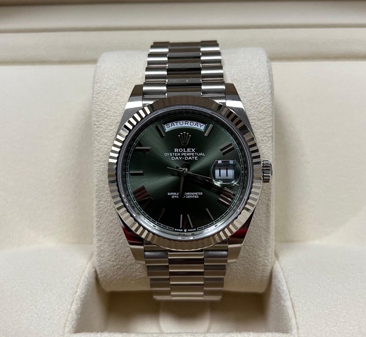 Rolex Day-date 40 Gr Green Neu 2023 Full Set